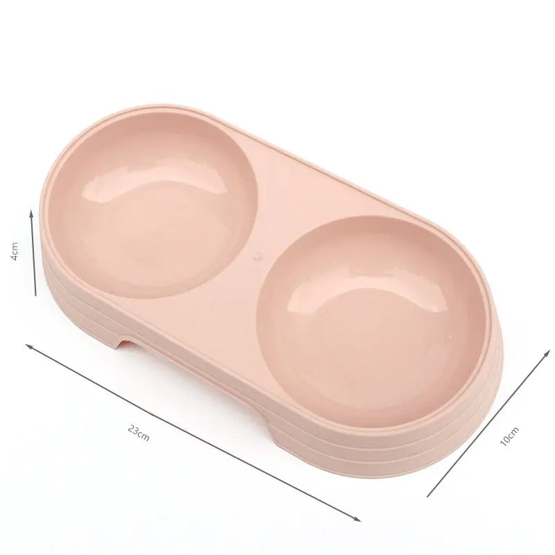 cat ear pet bowl elevated double bowls non-slip feeder dog cat food water bowl eco-friendly durable
