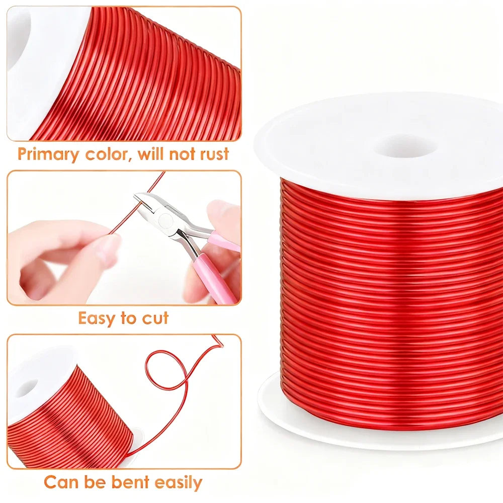1-5 Rolls Fine Enameled Coppers Wire 0.1-1.0mm, Red Magnet Wire for Precision Coils, Jewelry Beads, DIY Electronics
