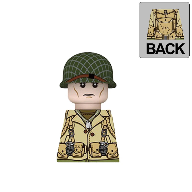 Military US Army Soviet Figures Soldiers MOC Building Blocks Medic Sniper Rifle Bunijon Hat Helmets Children's Toy Gift B145