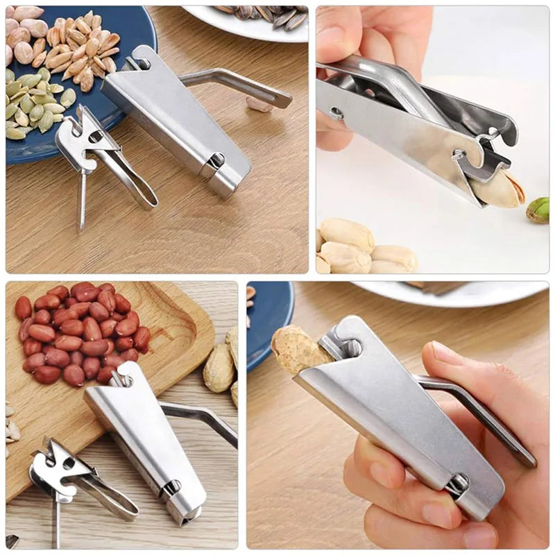 Stainless Steel Melon Seeds Opener Peeler Peanut Pistachio Shell Clamp Open Machine Kitchen Home Nutcracker Garget Accessories