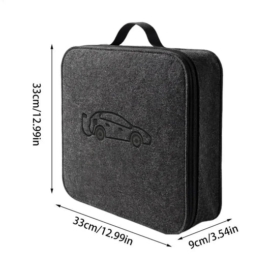 New Energy Vehicle Charging Gun Storage Bag Portable EV Charger Cable Bag Waterproof Auto EV Charging Jumper Storage Bag