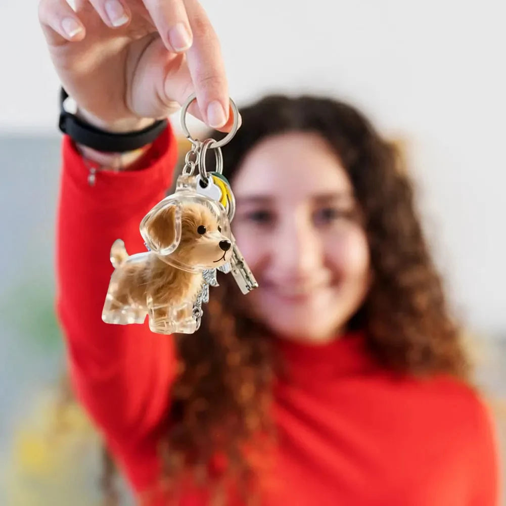 Adorable Dog Hair Storage Pendant Transparent Lovely Pet Hair Storage Box Keychain Handmade DIY Pet Souvenirs for Pet Lovers