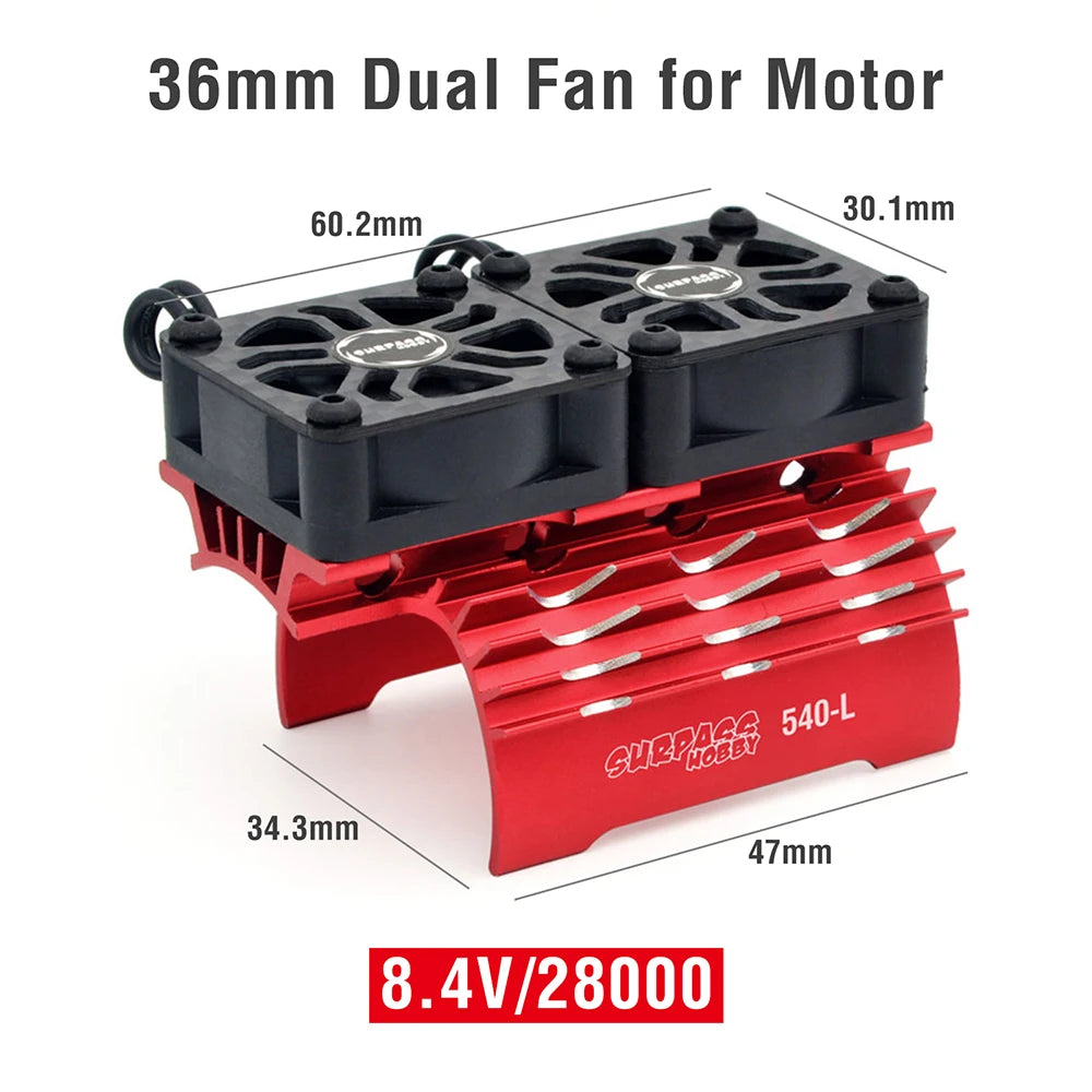 SURPASS HOBBY RC Motor Fan Cooling Heatsink for 380 390 540 550 Brushless Motor 28/29/36mm
