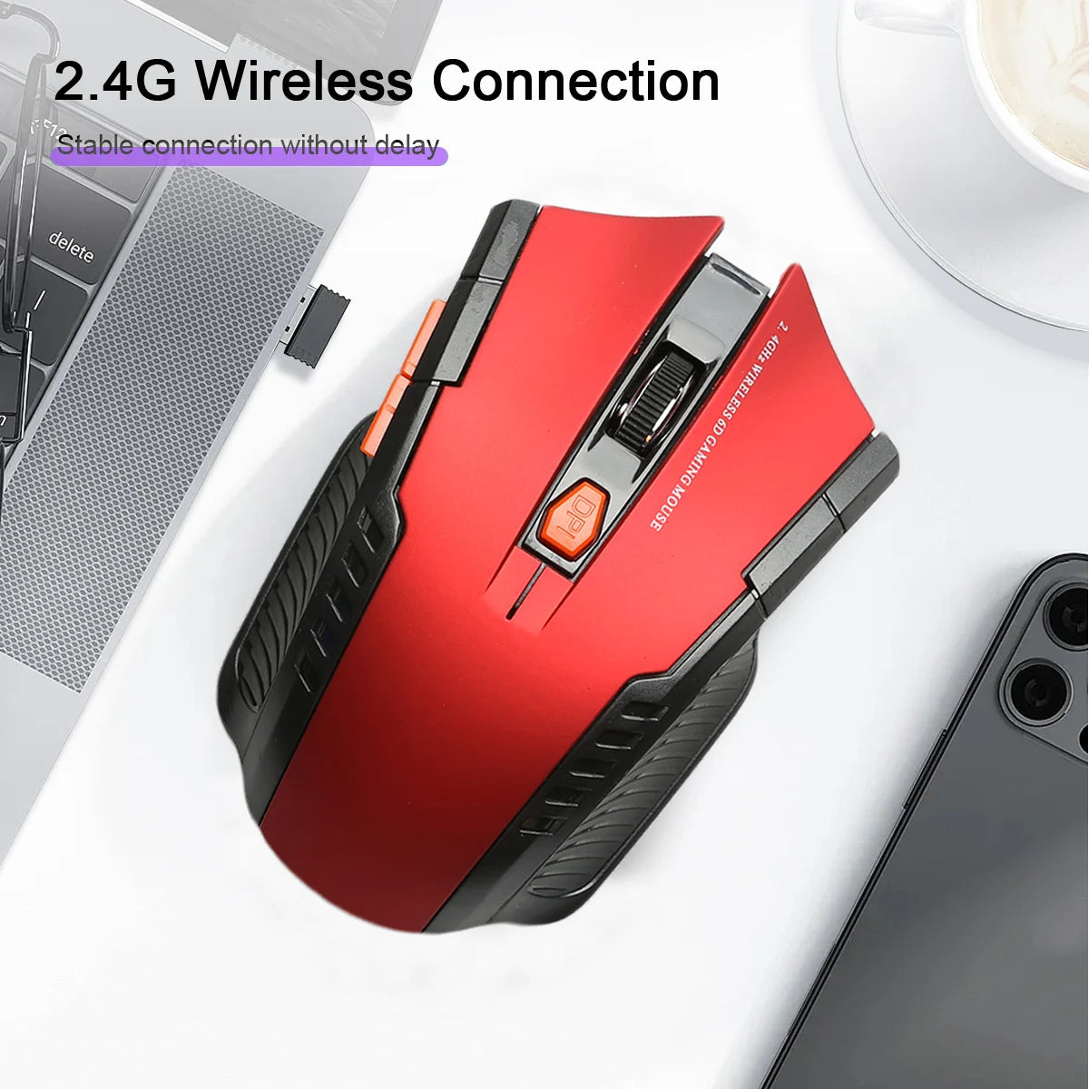 Ergonomic 2.4G Wireless Mouse 6 Buttons Portable Wireless Mouse With USB Receiver Gaming Mouse for PC Laptop Desktop Computer