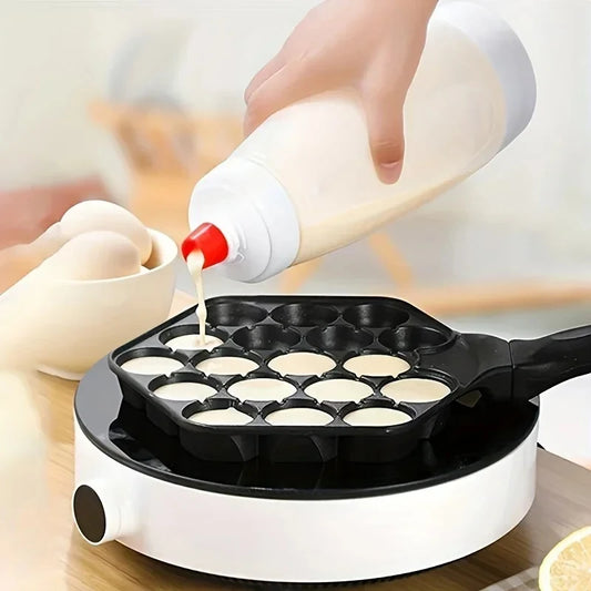Pancake Batter Mixer Bottle with Blender Ball And Wire Whisk Shaker for Baking Cupcakes Muffins Crepes