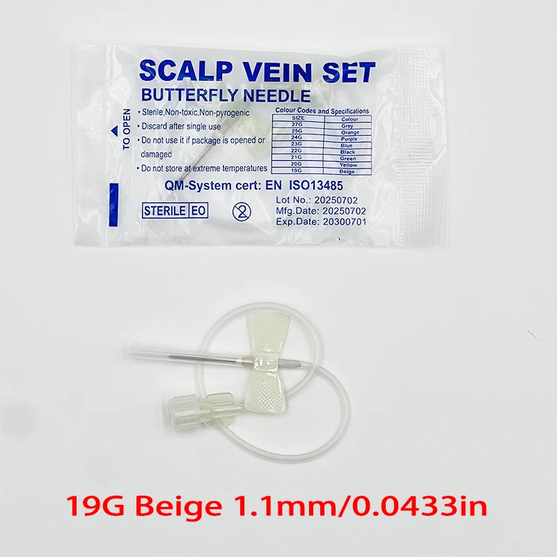 100 PCS Disposable Screw-type Butterfly Infusion Needle Double-wing Infusion Needle for Pet Care Room Suitable for Cats and Dogs