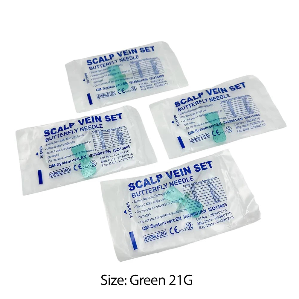 100PCS Disposable Double Wing Butterfly Infusion Needles for Cat Dog Pet Care - Animal Injection Needles