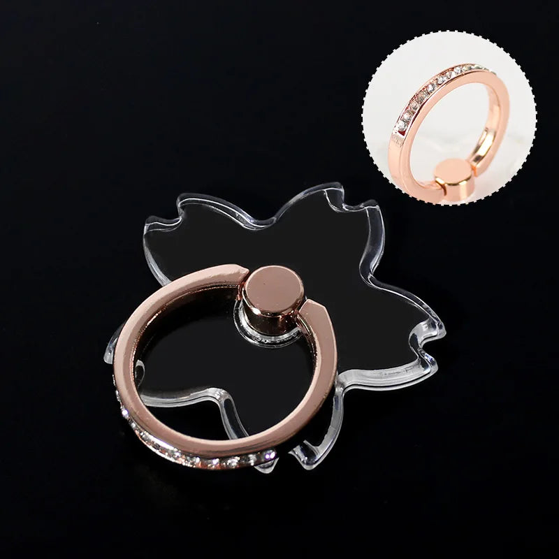 Transparent Cell Phone Ring Holder Stand 360° Degree Rotation Clear Finger Grip Kickstand Compatible iPhones or Phone Case