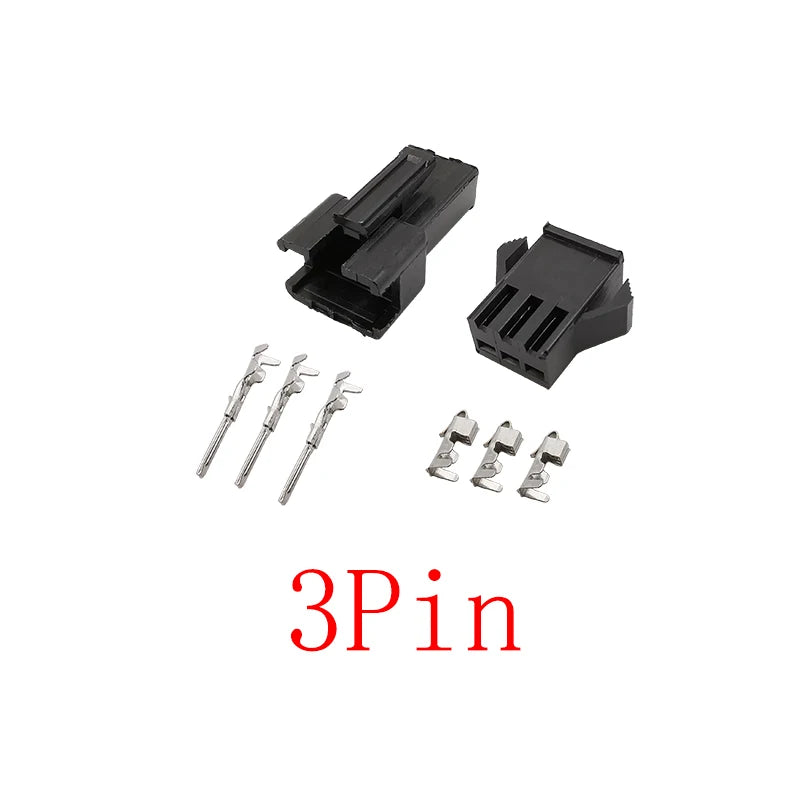 Black JST SM 2.54mm Pitch Connector 2/3/4/5/6/7/8 Pin Male Female Plug Housing Wire Connectors Plastic Shell Crimp Pin Terminal