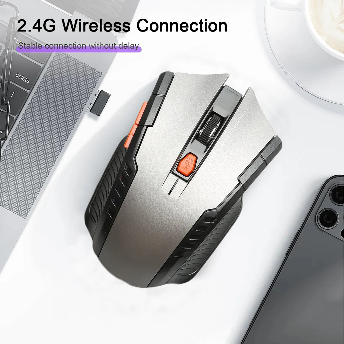 Ergonomic 2.4G Wireless Mouse 6 Buttons Portable Wireless Mouse With USB Receiver Gaming Mouse for PC Laptop Desktop Computer