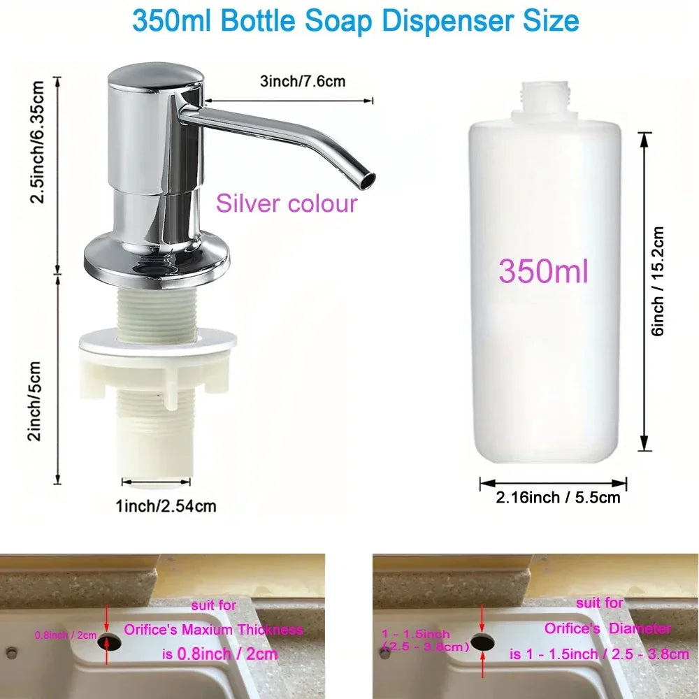 Stainless Steel Pump Useful Kitchen Sink Tools Home Product500ml / 350ml Bottle Liquid Soap Dispensers Durable New