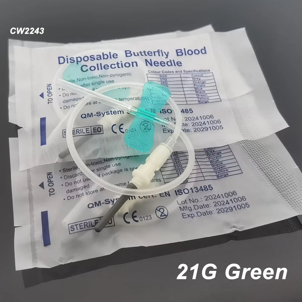 500Pcs Disposable Butterfly Blood Collection Needle double wing type Blood Collection Needle Pet Care Room Cat Dogs Animal