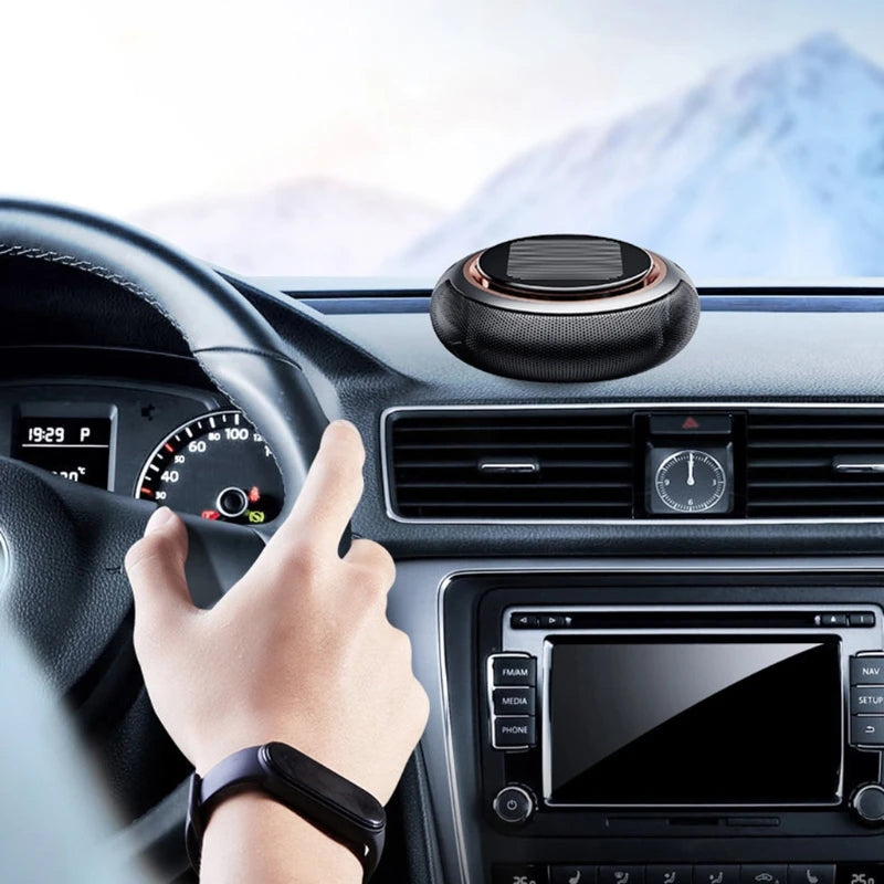 Car Air Freshener Solar Energy Rotating Fragrance Diffuser