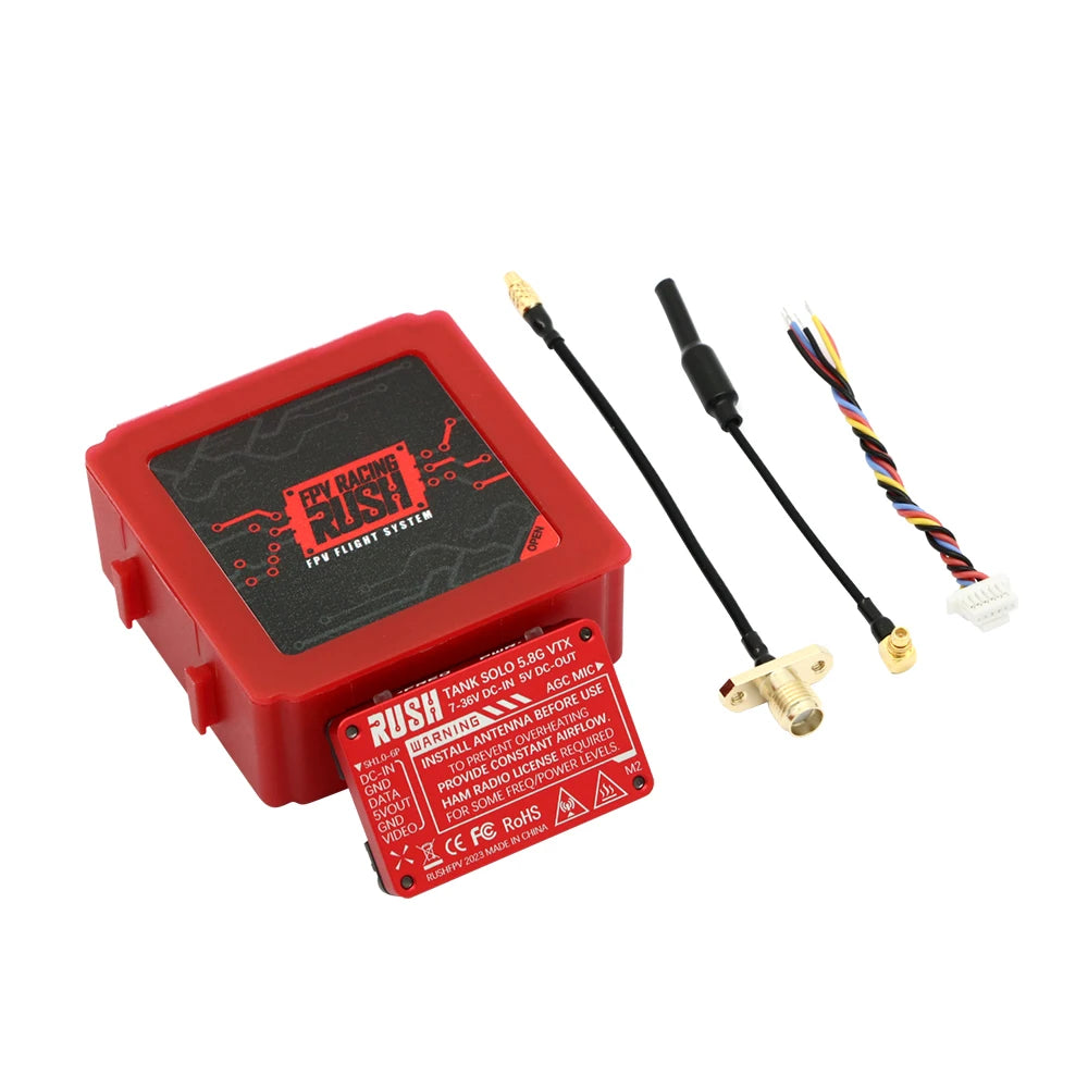 RUSH Solo Tank 5.8G VTX Video Transmitter CNC Shell 1.6W High Power Built-in Microphone Heat Dissipation Structure For RC FPV
