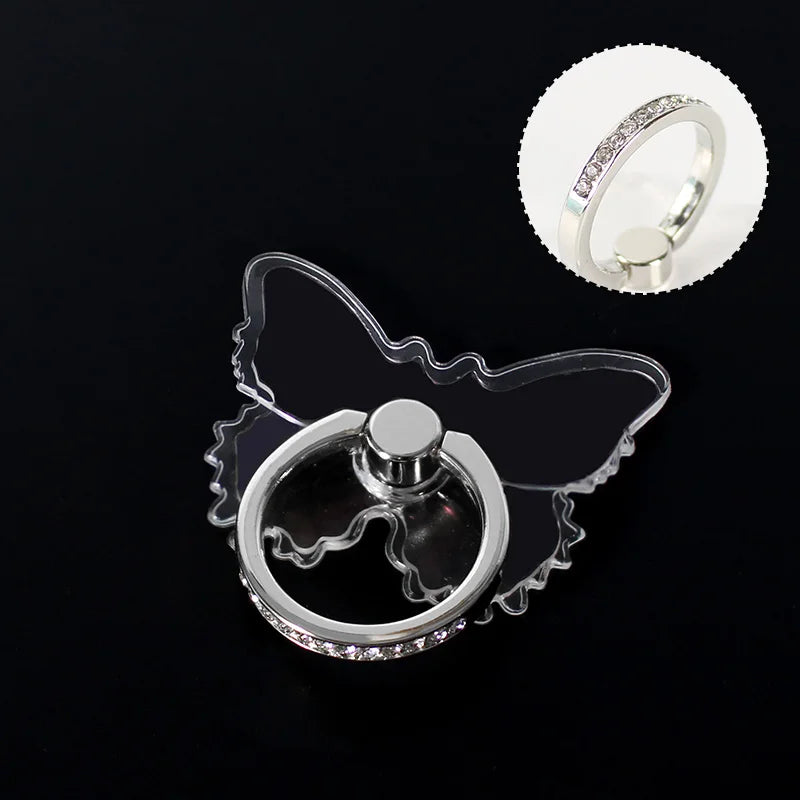 Transparent Cell Phone Ring Holder Stand 360° Degree Rotation Clear Finger Grip Kickstand Compatible iPhones or Phone Case