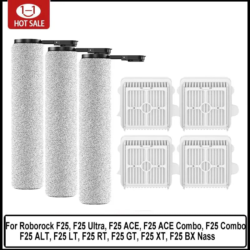 Roborock F25 ACE F25 Ultra, F25 Combo/ ALT/ LT/ RT/ GT/ XT/ BX Nass Replacement brush roll for wet and dry vacuum cleaners Parts