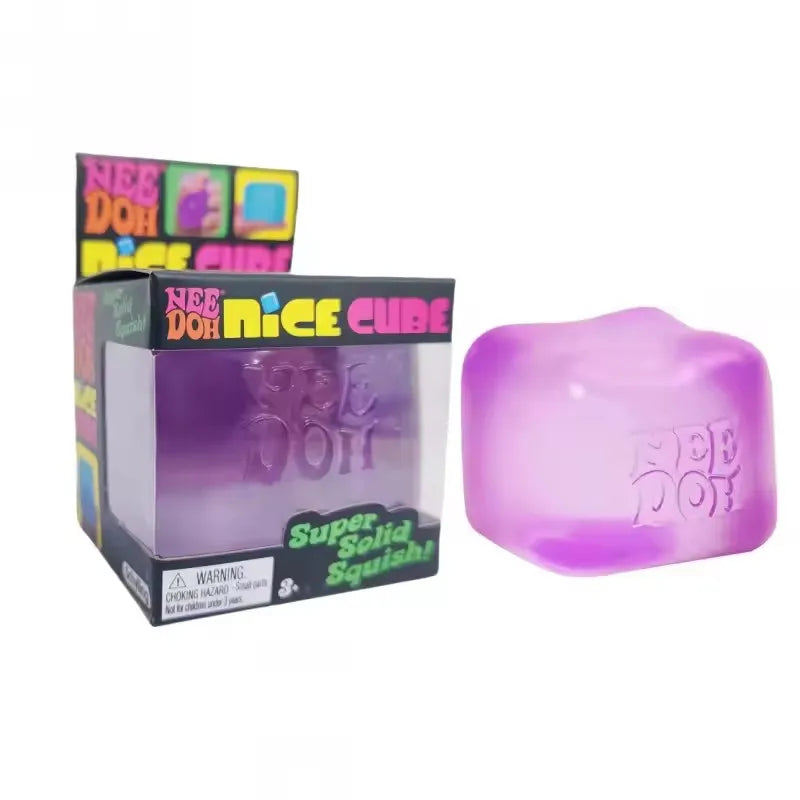 Schylling Nee Doh Jellyfish & Cube Squish Toy, Soft Jelly Squeeze Stress Relief Fidget Toy, Sensory NeeDoh for Kids & Adults