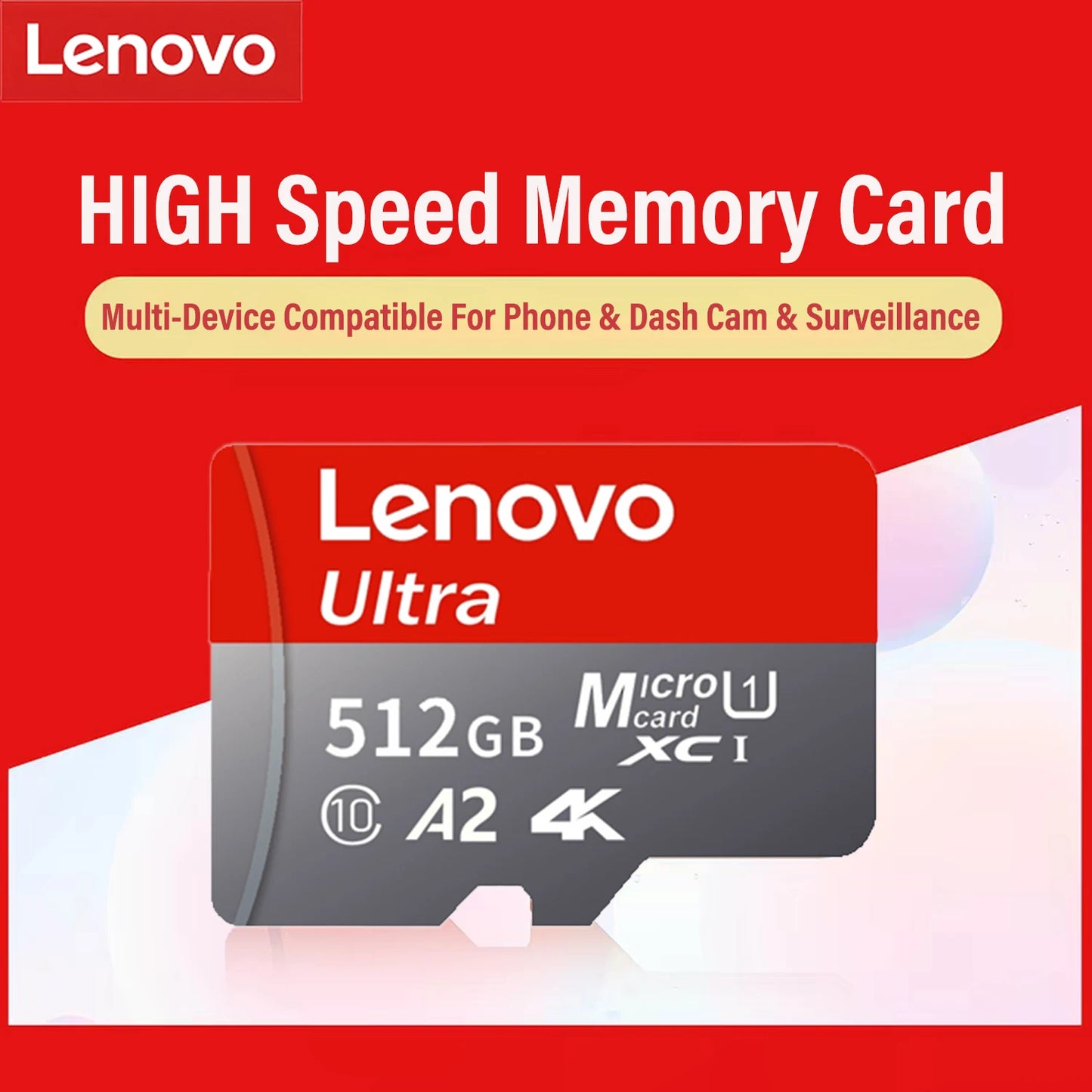 Lenovo Hot Sale Memory Card Class10 High Capacity U3 V30 Micro SD Card Multiple Sizes For Computer/Monitoring/Phone/Camera