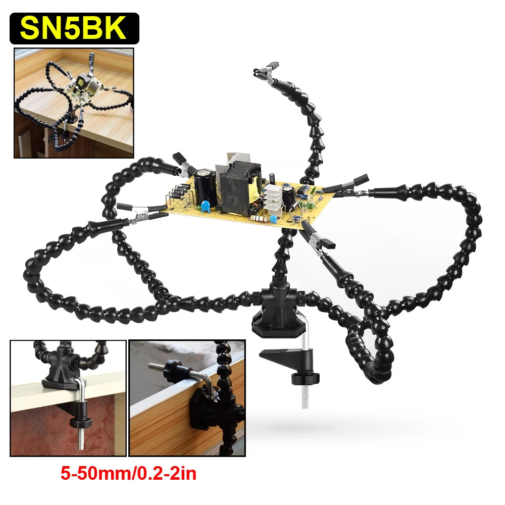 NEWACALOX Helping Hands Third Hand Soldering Tool PCB Holder Vise Table Clamp Solder Stand for PCB Repair Jewelry Crafts