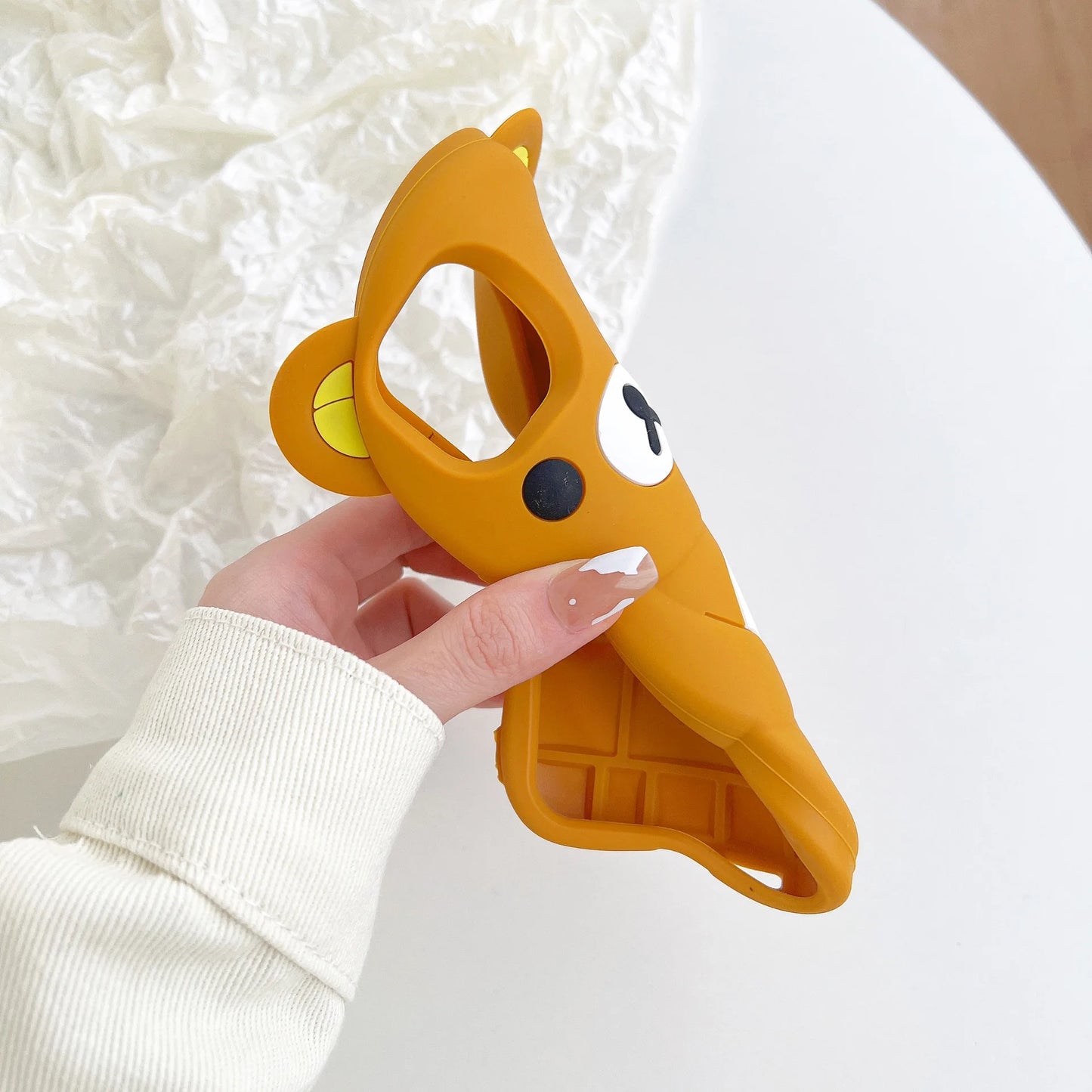 For iPhone 17 16 15 14 13 12 11 Pro Max Xs XR 6 7 8 Plus Cute Rilakkuma Bear Soft Silicone Cover Case