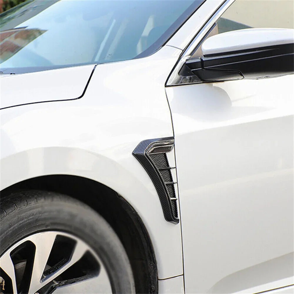 Car Styling Exterior Accessories 1 Pair Universal Carbon Black Car Fender Side Vents Air Flow Intake Hole Grille Sticker Cover