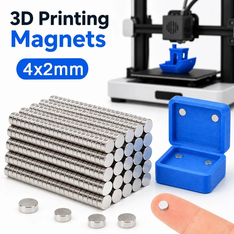 3D Printing Tools Kit 4x2mm 3D Printing Magnets N35 NdfeB Permanent Powerful Round Magnetic Imanes 3D Printer Tool for DIY Model