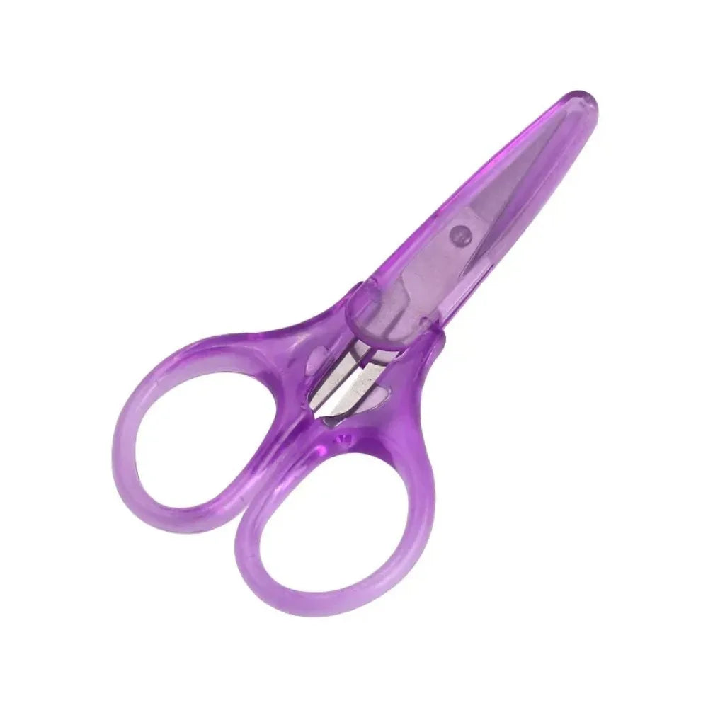 Portable Travel Craft Scissors 1PC Compact Precision Stainless Steel Blade Scissors With Protective Cap Office Stationery