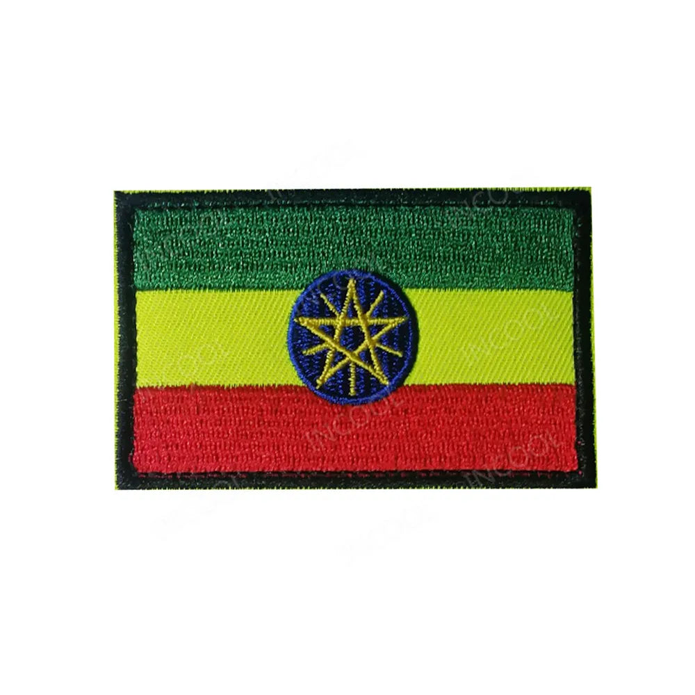 South Africa Egypt Kenya Algeria Nigeria Angola Ghana Morocco Senegal Algeria Flag Embroidered Patches Appliqued Patch For Cap