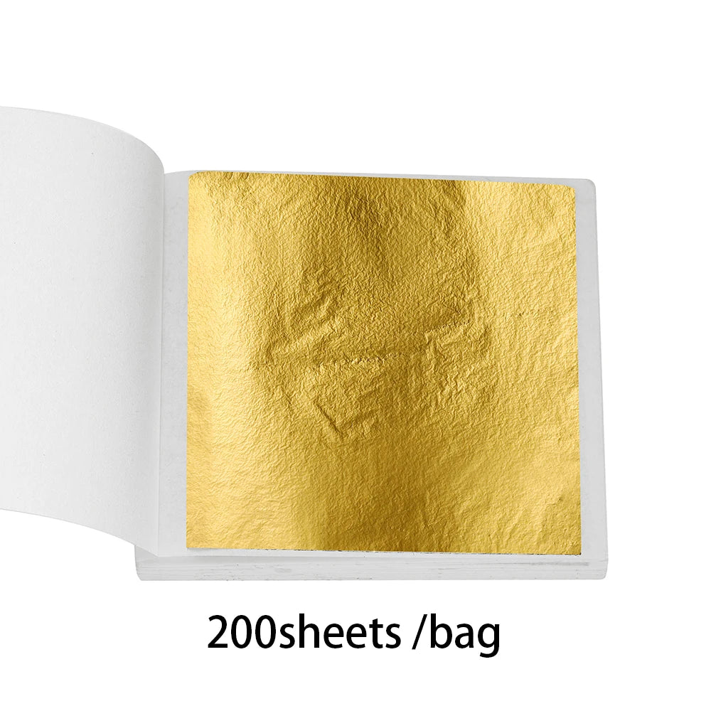 100-200sheets Imitation Gold Foil Paper Leaf Gilding DIY Epoxy Resin Mold Jewelry Making Filling Decorate Resin Crafts Tool