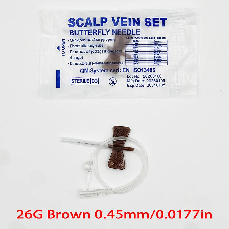 50 Pieces/Disposable Straight Mouth Butterfly Infusion Needle Double Wing Infusion Needle Pet Care Room Animal