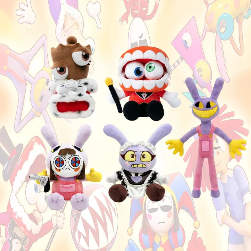 25CM Amazing Digital Doll Circus Maid Jax Plush Magical Rabbit Clown Cartoon Periphery Suitable Fans Home Collection Decoration