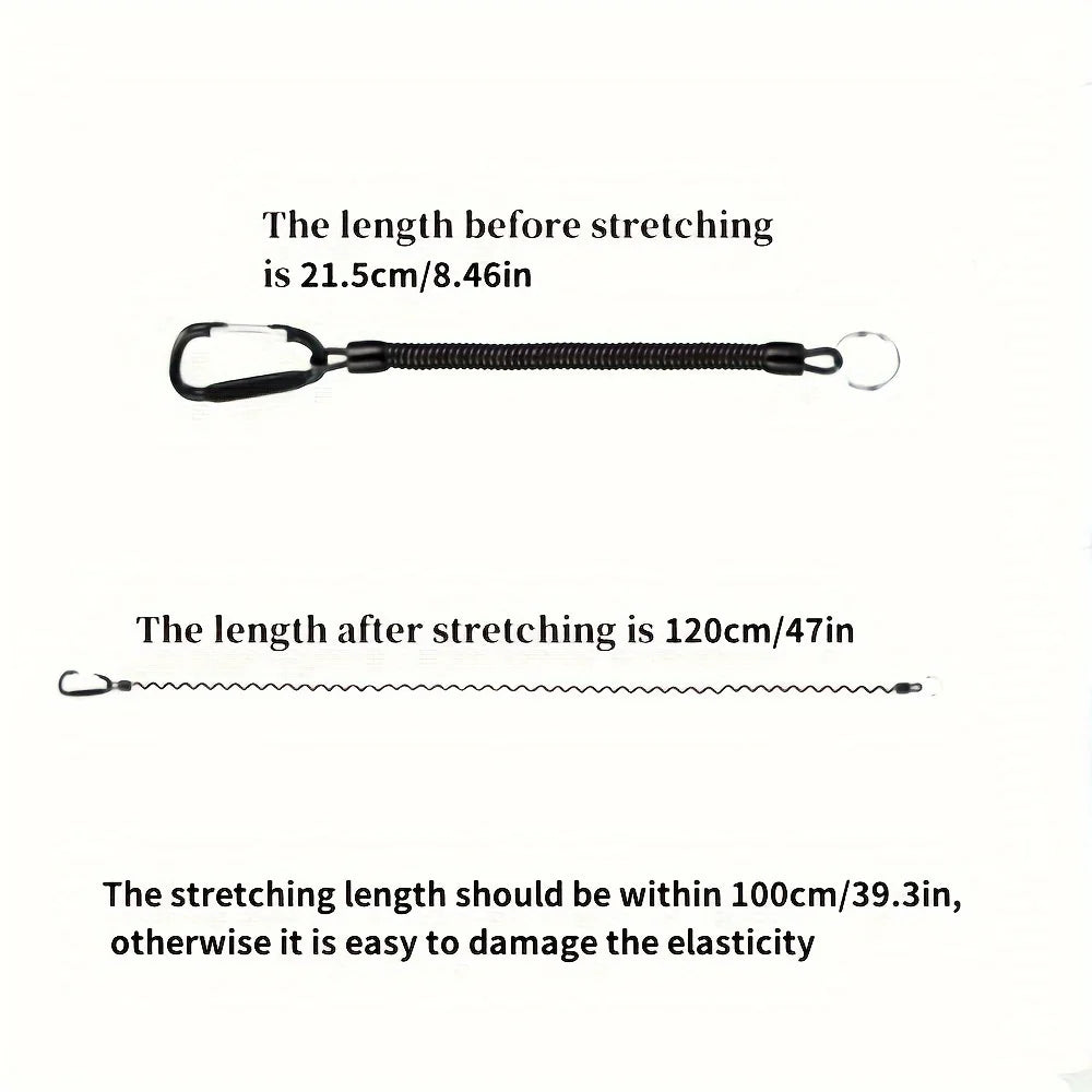 Spring Coil Keychains,Retractable Wrist Strap Safety Rope,8.46" To 47" Extendable,with Carabiner and Ring