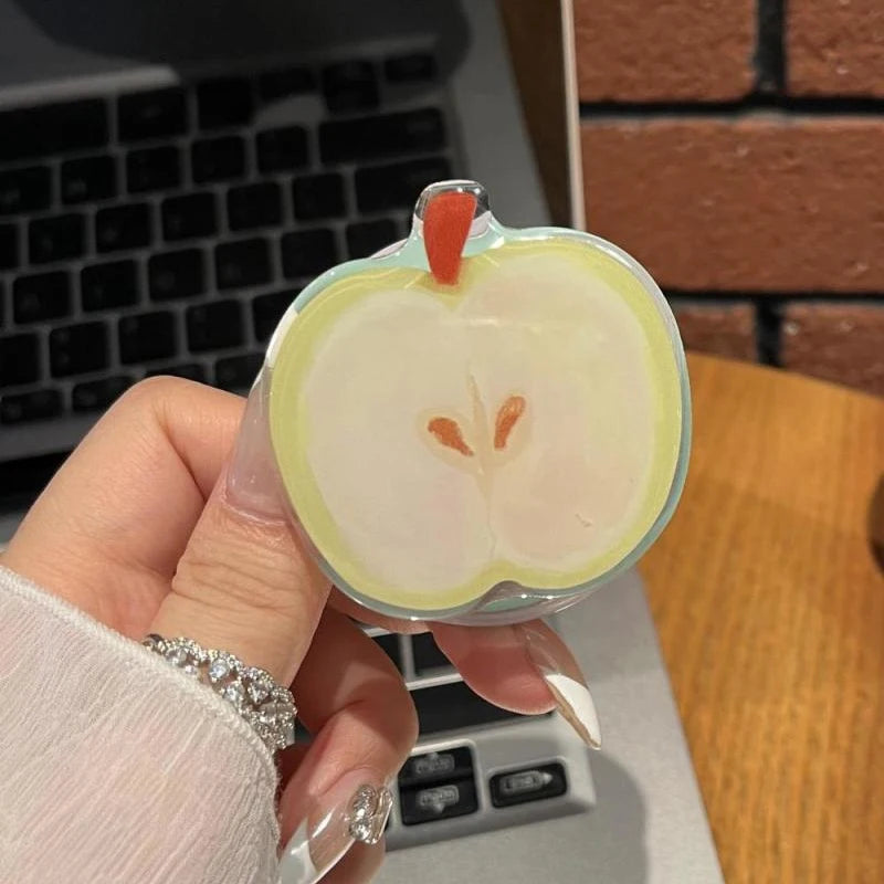 Korean Cute Cartoon Apple Magnetic Phone Holder for Magsafe Phone Shell Grip-Tok Griptok Cell Stand for iPhone 16 15 14 13 12