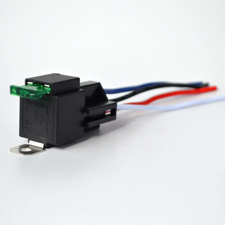 1Set 4-Pin Car Relay DC With Socket Base/Wires/Fuse 12V 30A  Automobile Control Device With Line High Quanlity