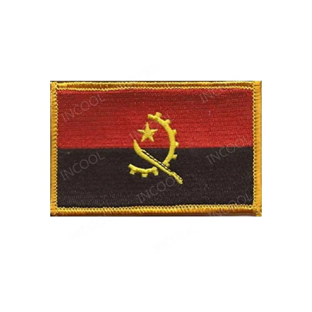South Africa Egypt Kenya Algeria Nigeria Angola Ghana Morocco Senegal Algeria Flag Embroidered Patches Appliqued Patch For Cap