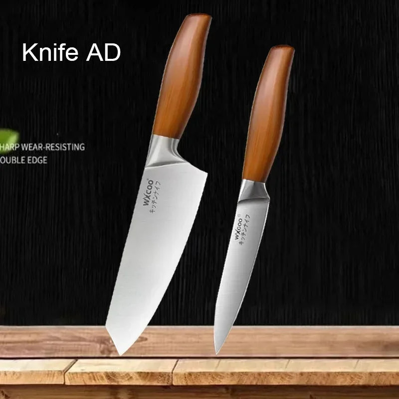 WXCOO Professional Knives Utility Japanese Chef's Knife Stainless Steel Fish Boning Fruit Slicing BBQ Cutter Kitchen Bag