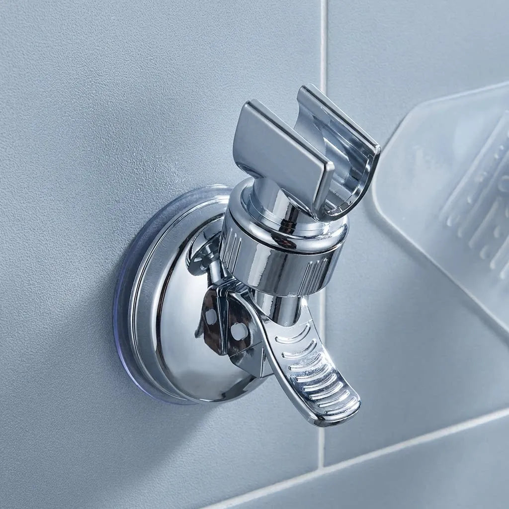 Adjustable Shower Rack Strong Vacuum Suction Cup Handheld Shower Head Wall Mount Holder Rotating Bathroom Shower Base