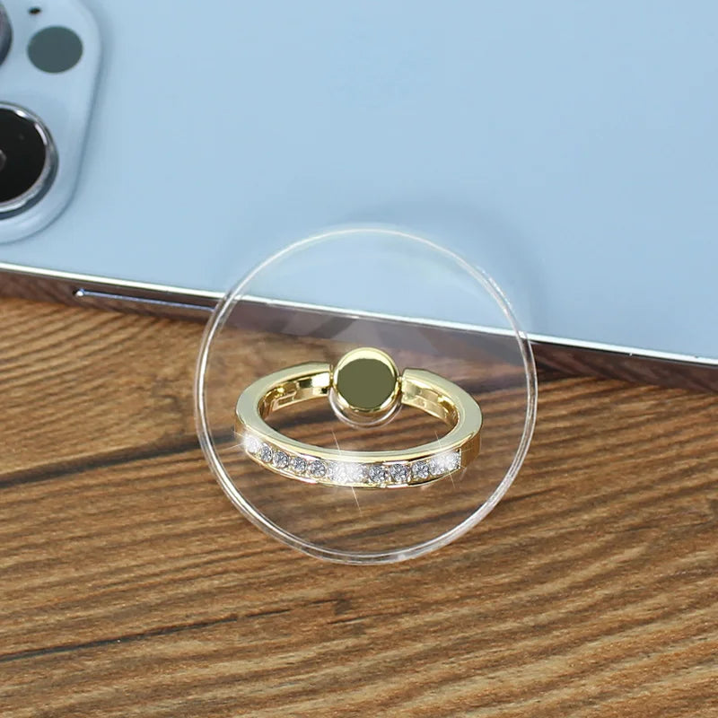 Transparent Cell Phone Ring Holder Stand 360° Degree Rotation Clear Finger Grip Kickstand Compatible iPhones or Phone Case