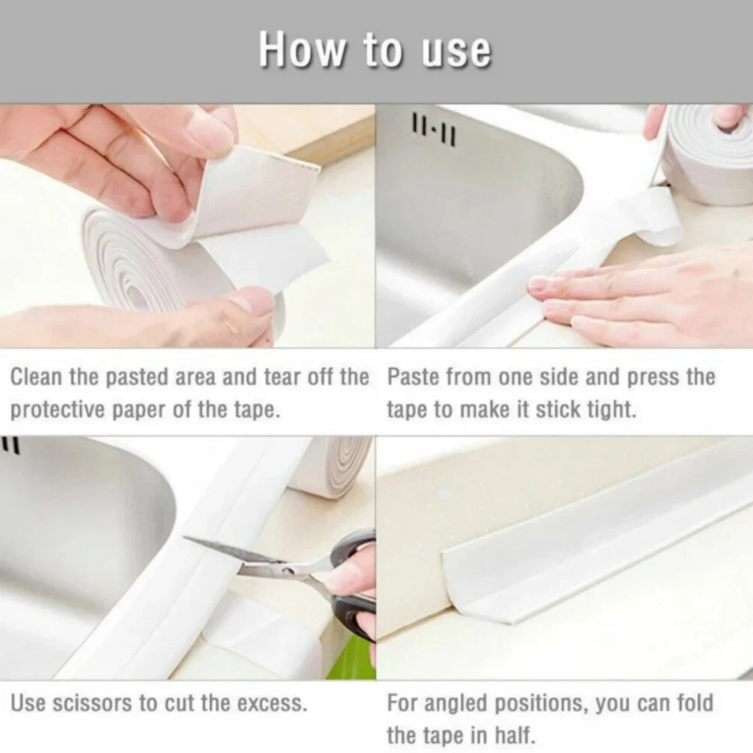 Shower Bath Sealing Tape Strips PVC Self Adhesive Waterproof Wall Sticker for Bathroom Kitchen Seal Caulk Strip Sink Mold Proof