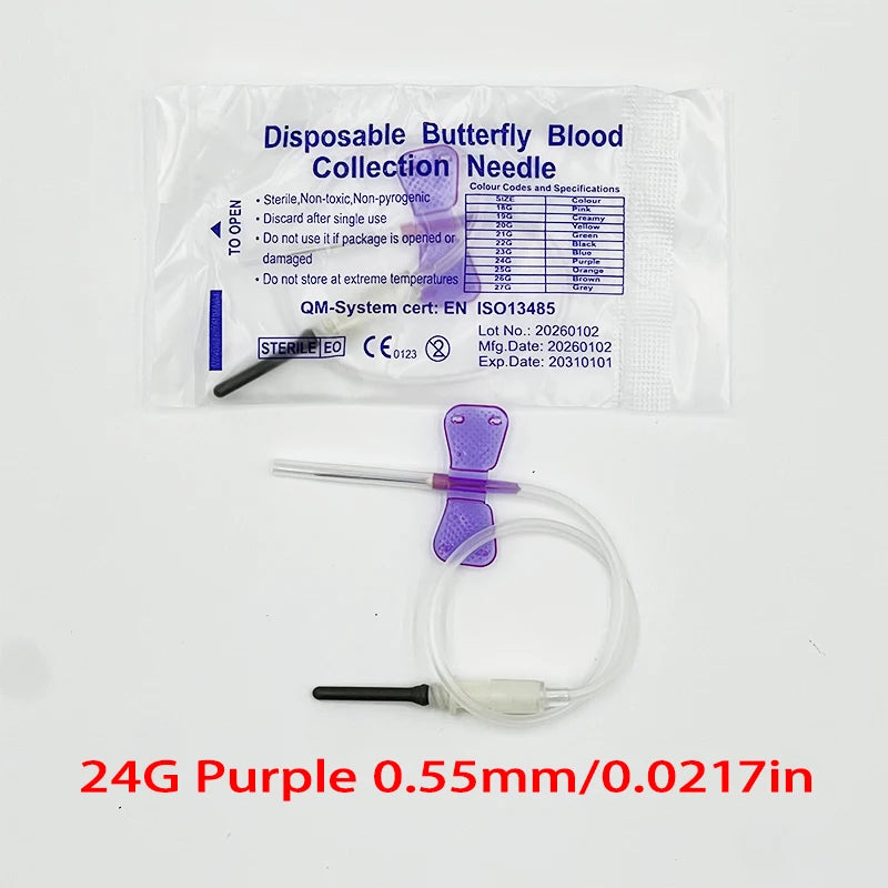 50 Pieces Disposable Butterfly Blood Collection Needle Double Wing Type Blood Collection Needle Pet Care Room Cat Dogs Animal