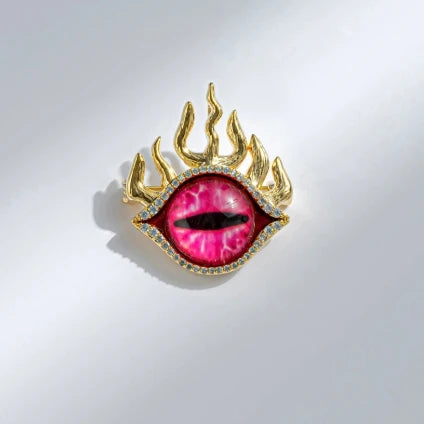 Devil's Eye Enamel Eye Eyelash Brooch Vintage Vintage Gorgeous Palace Schiaparelli