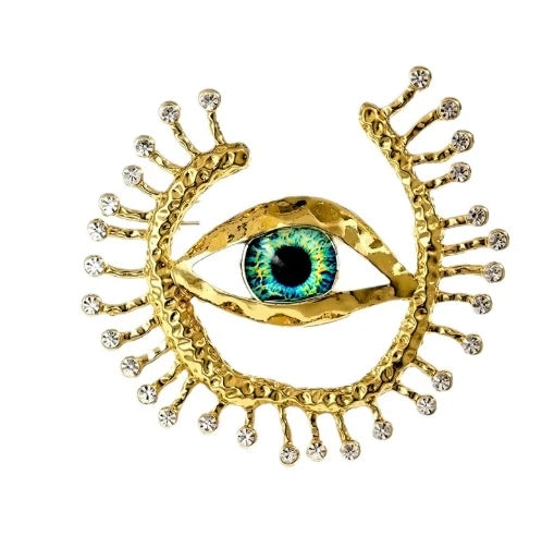 Devil's Eye Enamel Eye Eyelash Brooch Vintage Vintage Gorgeous Palace Schiaparelli