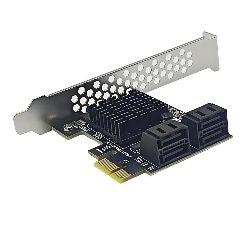 4 Port SATA III PCIe Expansion Card 6Gbps SATA 3.0 to PCI-e 1X 9215 Controller Card PCI Express Adapter Converter with Bracket