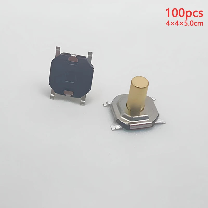 100pcs Tactile Switches 5.2x5.2 Smd Push Button 4*4*1.5mm/1.6/1.7/1.8/1.9/2/2.5/3/3.5/4/4.5/5/6/7/8/9 12V Copper Head Self-reset