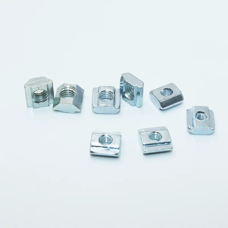 200p/set 2020 M3 M4 M5 T Slide Nut Galvanized T-Slot Sliding Nut in Connection 20 Series Aluminum Extrusion Profile Square Nut