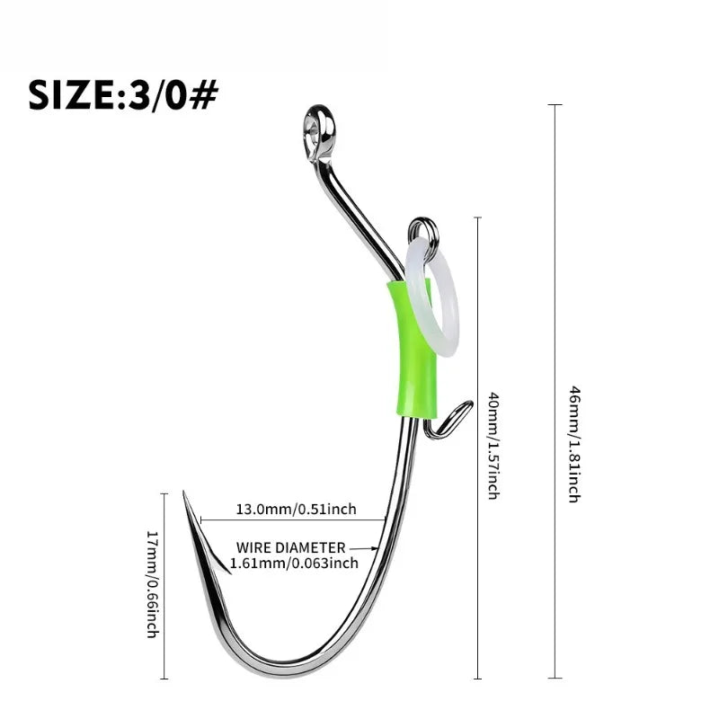 10pcs Luminous Spring-loaded shrimp hook Live Shrimp Hooks Stainless Steel Saltwater Live bait Fishing Hooks Shrimp Walker