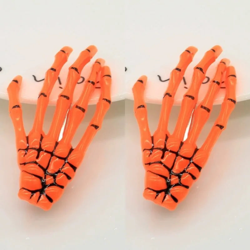 Halloween Skeleton Hands Hair Clips 2Pcs Gothic Punk Rock Accessories for Women Devil Party  Hair Pin Girl Hair Accessoires