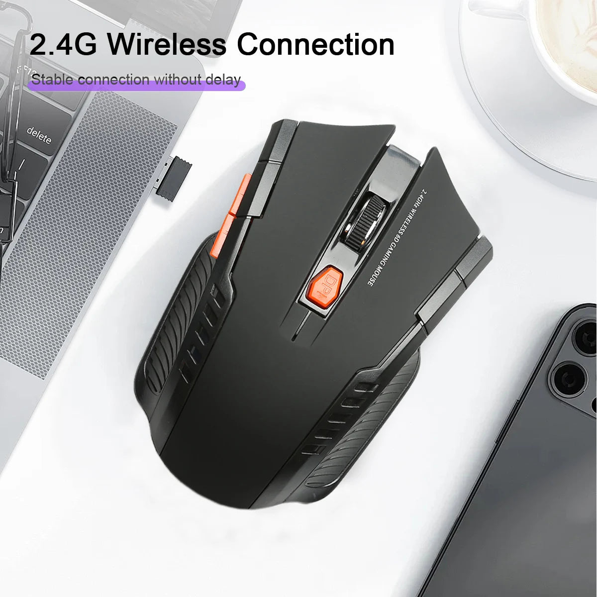 Ergonomic 2.4G Wireless Mouse 6 Buttons Portable Wireless Mouse With USB Receiver Gaming Mouse for PC Laptop Desktop Computer