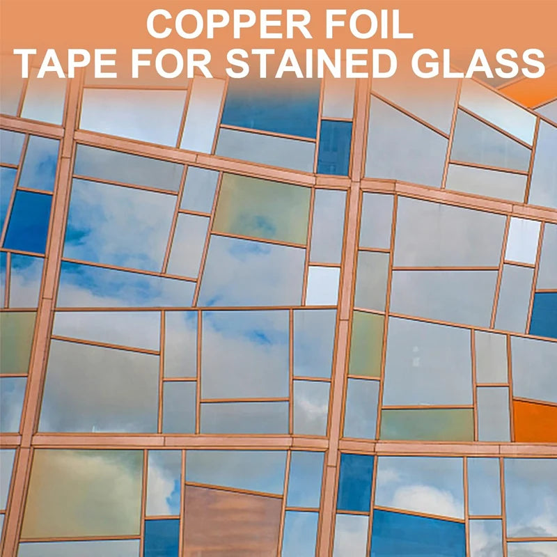 3/5/10mm x 20M Copper Foil Tape Double-Sided Conductive For EMI Shielding Stained Glass Soldering Electrical Repairs Grounding