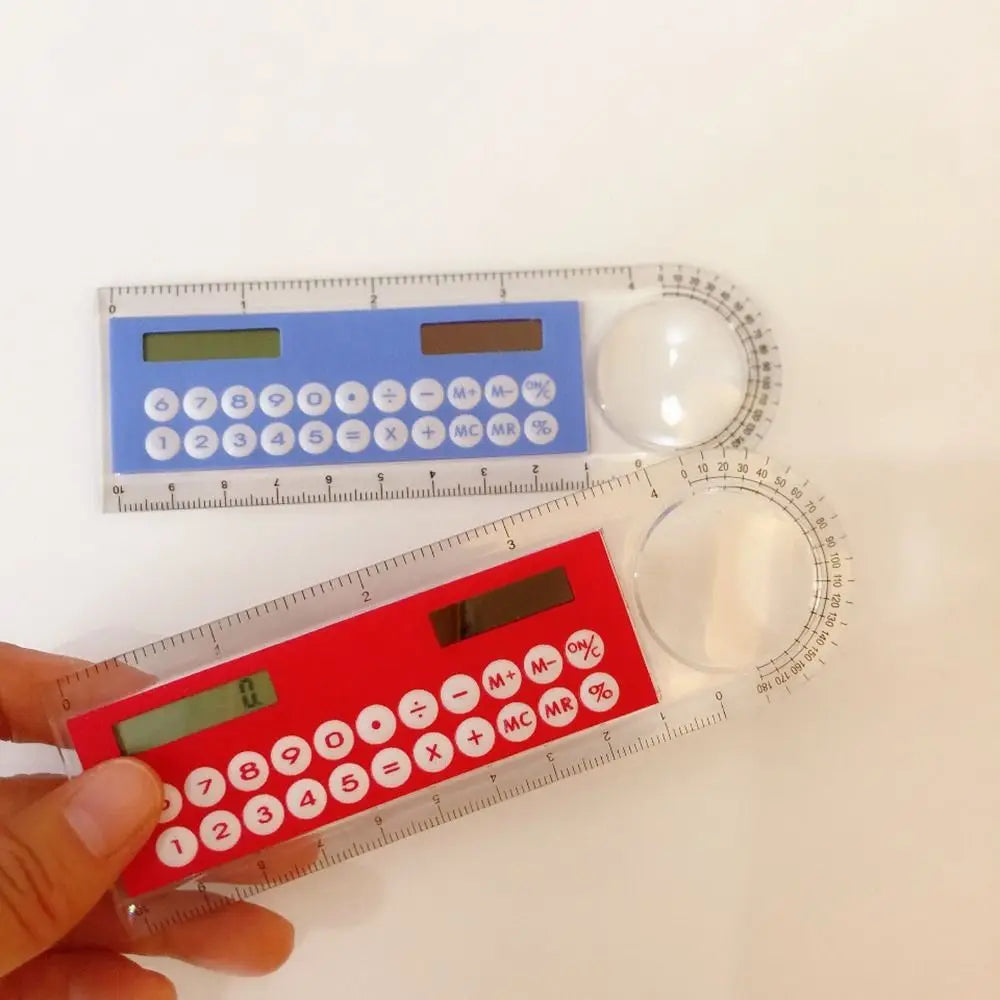 Mini Portable School Supplies Calculator Ruler Digital Caliper Office Stationery Solar Energy Calculator